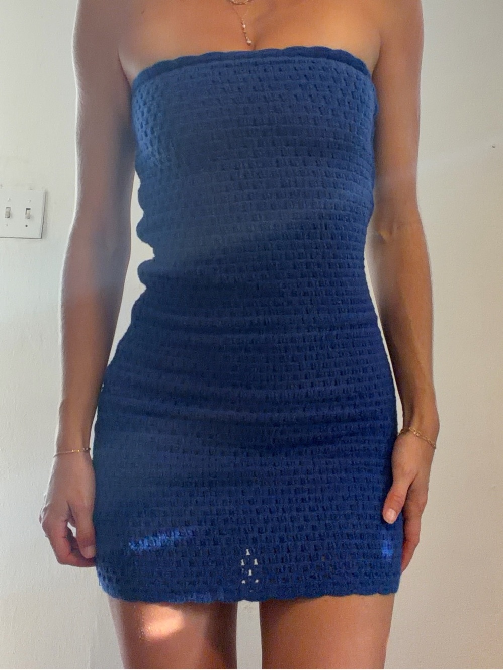 Callahan Strapless Royal Blue Knit Mini Dress